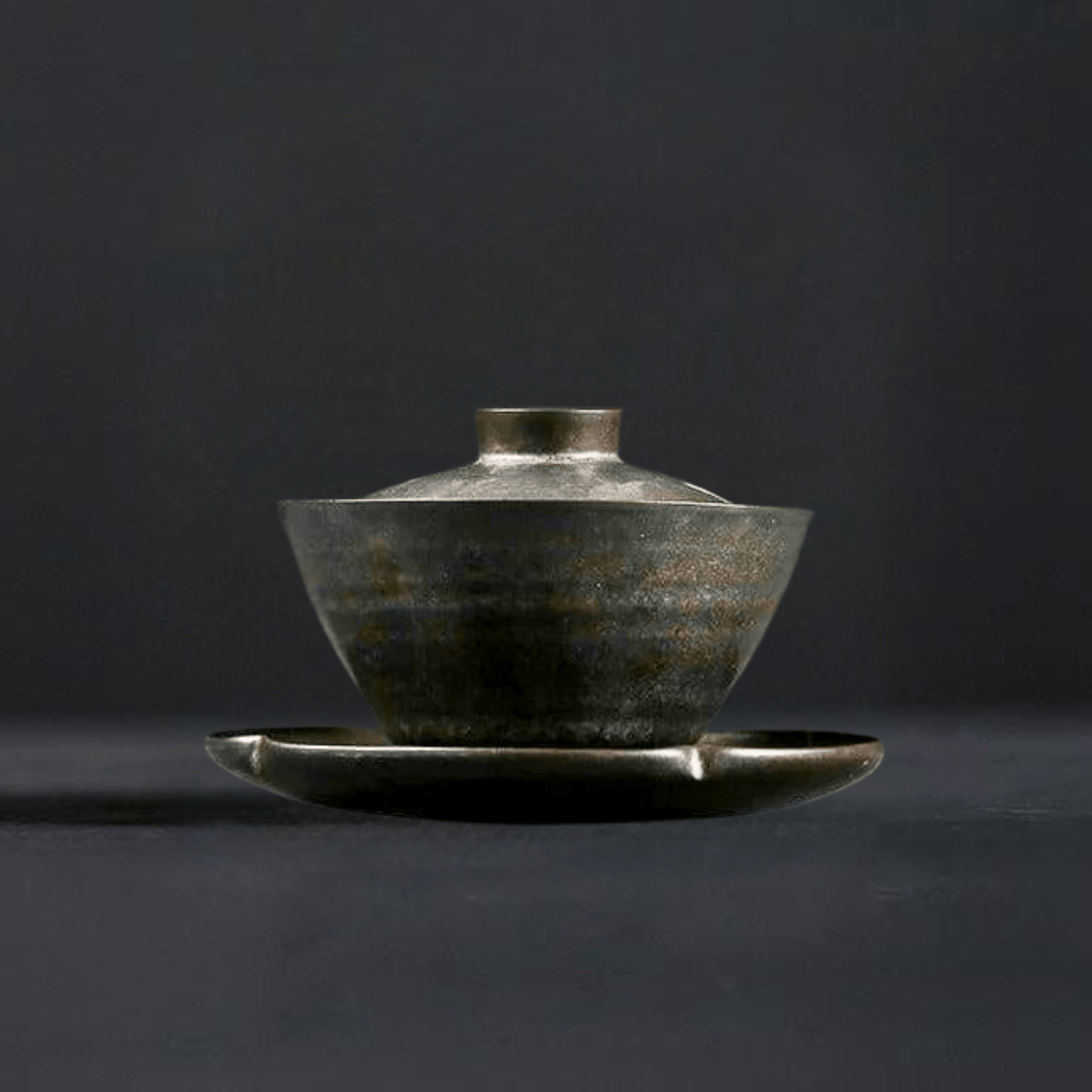 TEA TIME ESSENTIALS TEA Iron Glaze Ceramic Gaiwan Harmony Gilt Iron Glaze Ceramic Gaiwan Tea Set
