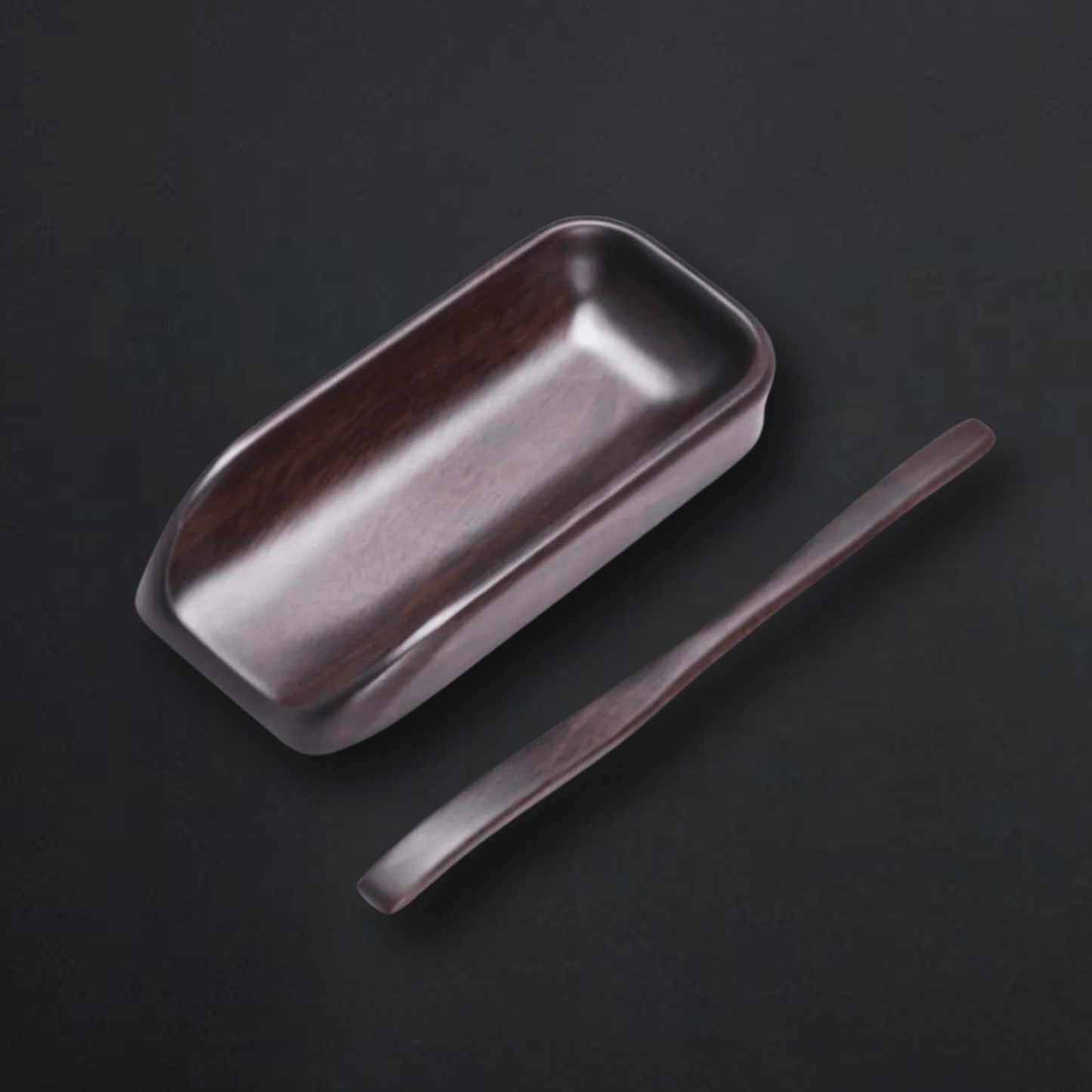 TEA TIME ESSENTIALS TEA Square Exquisite Ebony Gentlemen Tea Accessories Set