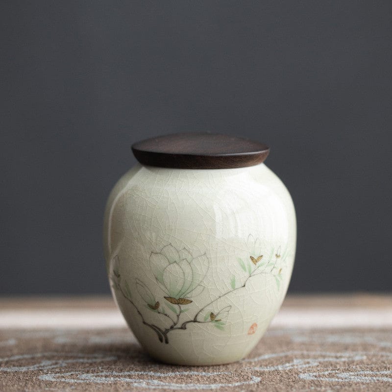 TEA TIME ESSENTIALS TEA Wooden cover / D Antique Style Green Glaze Tea Pot