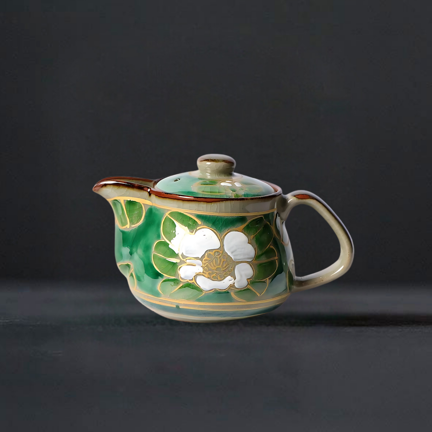 Ceramic Blossom Harmony Kutani Hand-Painted Teapot