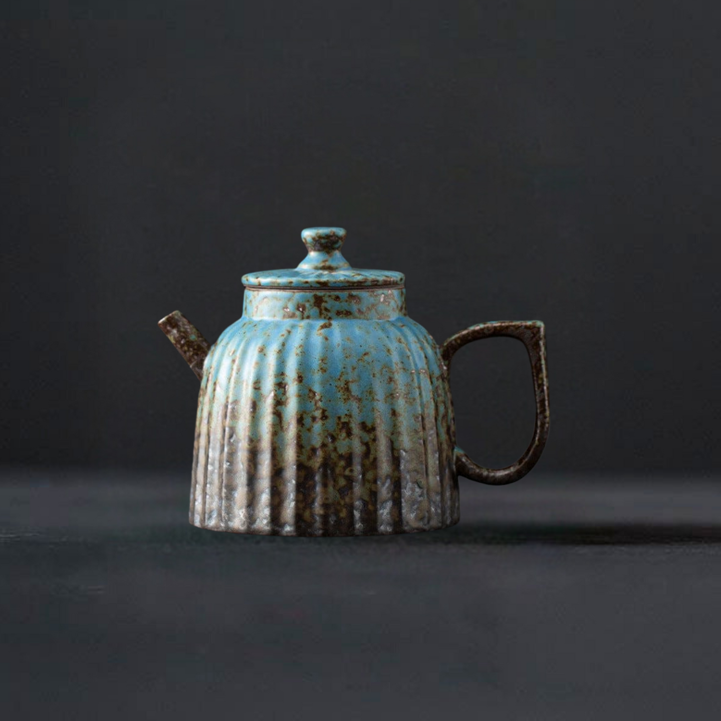 Retro Gilt Iron Glazed Stoneware Teapot