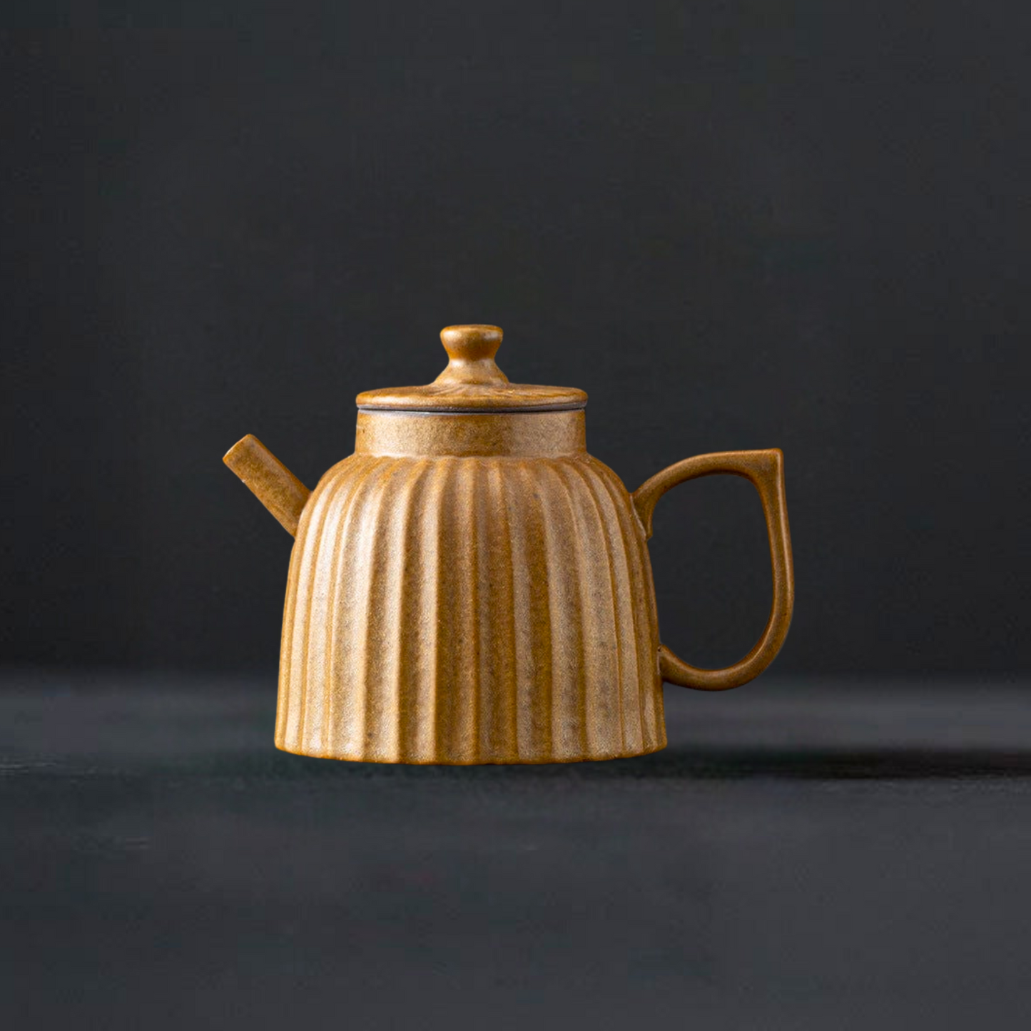 Retro Gilt Iron Glazed Stoneware Teapot