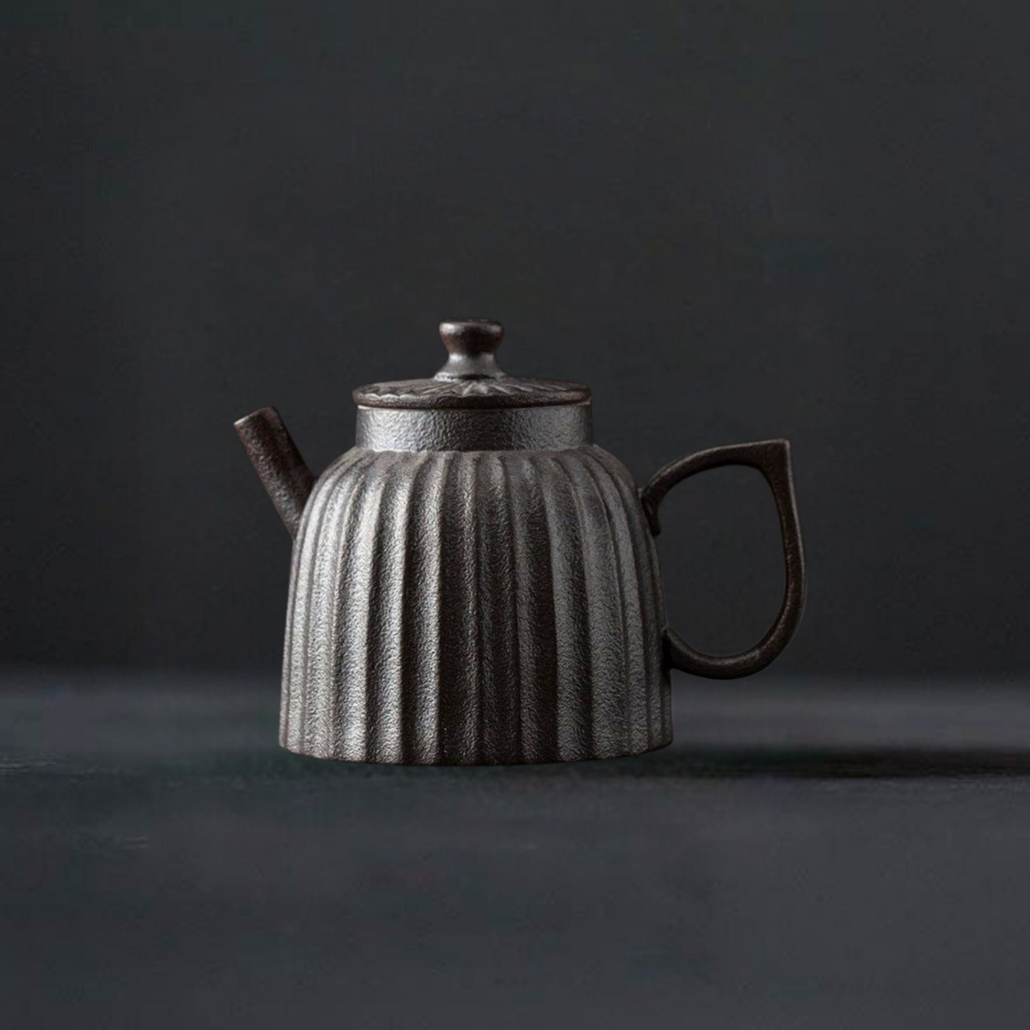 Retro Gilt Iron Glazed Stoneware Teapot