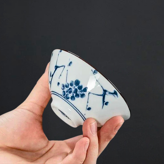 Hand-painted Blossom Porcelain Teacups