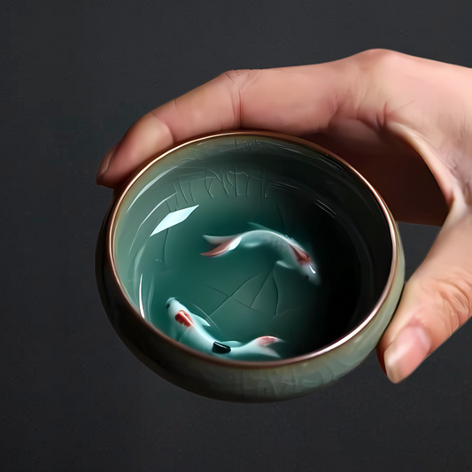 Gilded Aquatic Symphony Celadon Tea Set