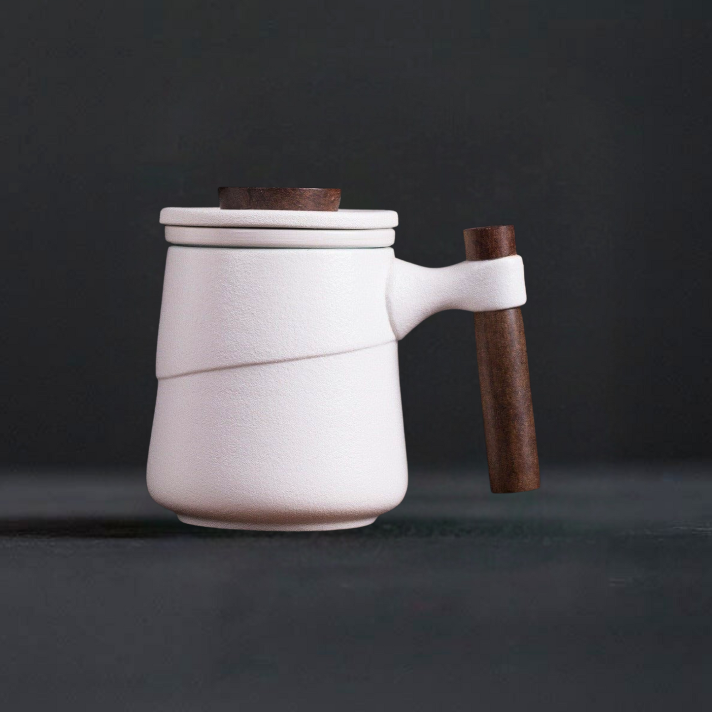 Ceramic Teacup With Wooden Handle