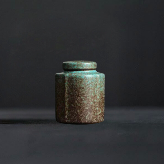 Japanese Malachite Elegance Tea Canister