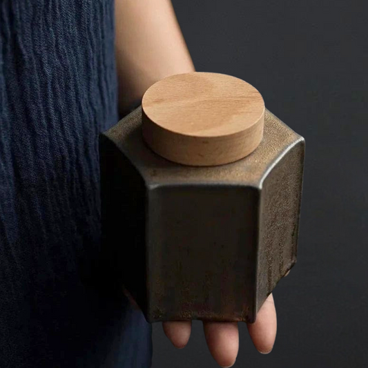 Geometric Harmony Tea Caddy