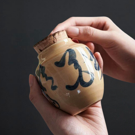 Artisan Calligraphy Tea Storage Jar