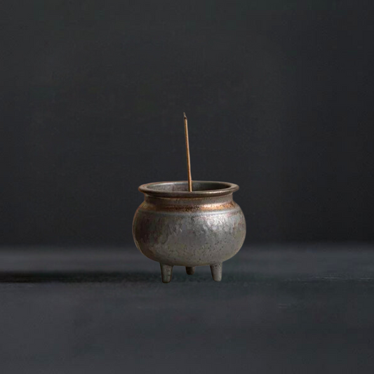 Gilded Ceramic Tripod Incense Burner