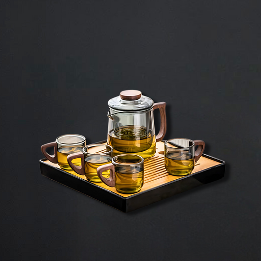 Stalwart Steep Glass Tea Pot Set