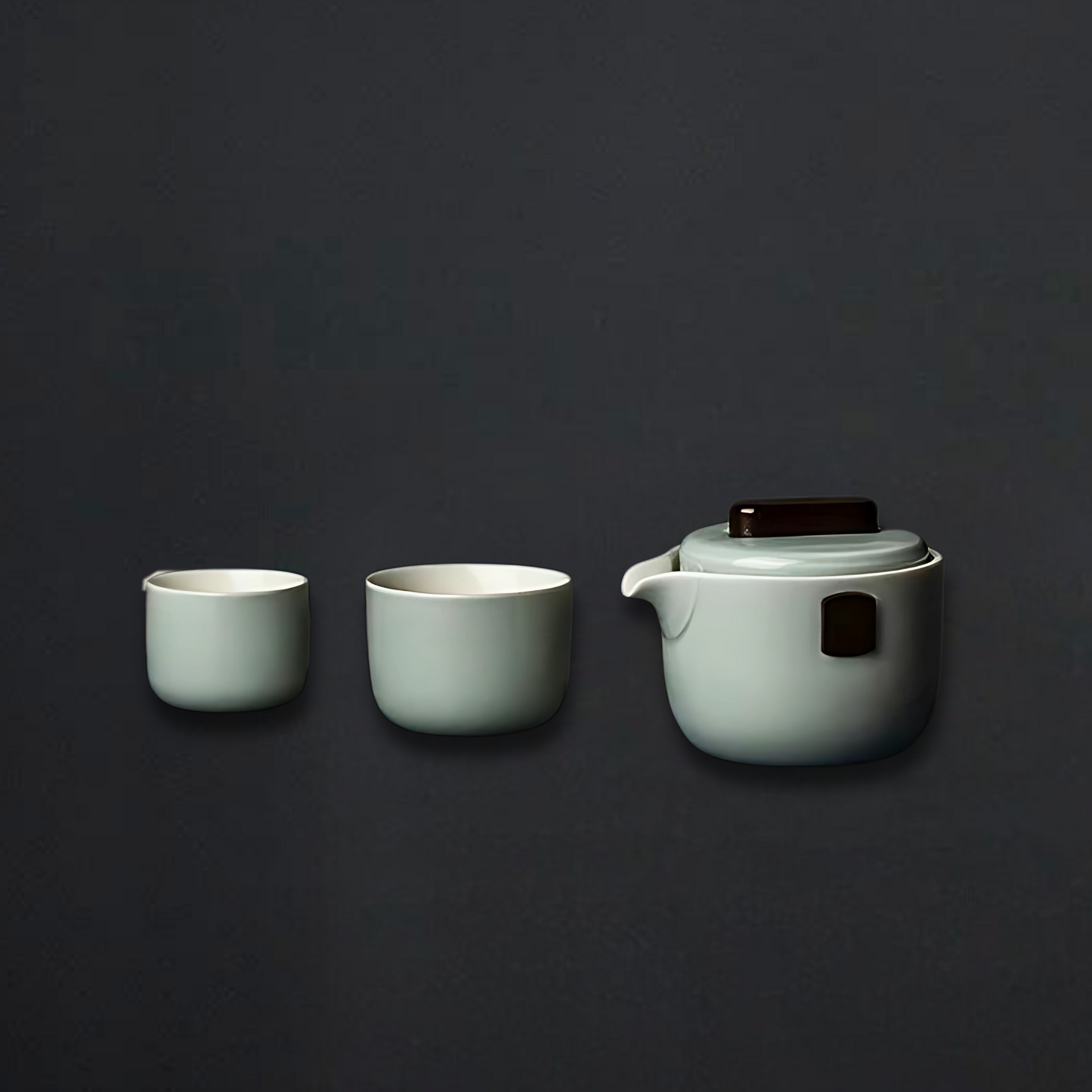 Portable Ceramic Outdoor Tea Set - One Pot and Two Cups