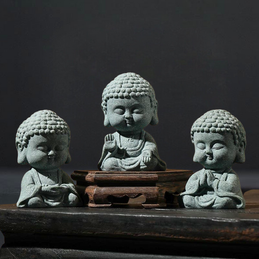 Serene Buddha Green Sandstone Tea Ornaments