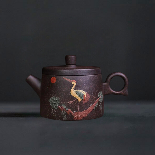 Crane Harmony Black Gold Sand Teapot