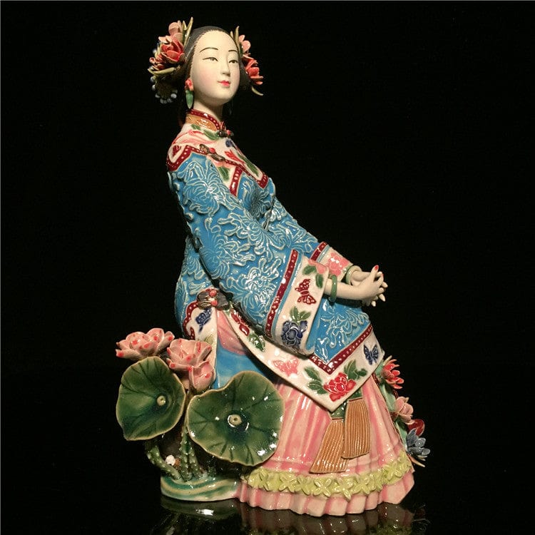 TEA TIME ESSENTIALS ACCESSORIES Seasonal Elegance: Foshan Shiwan Ceramic Doll Collection