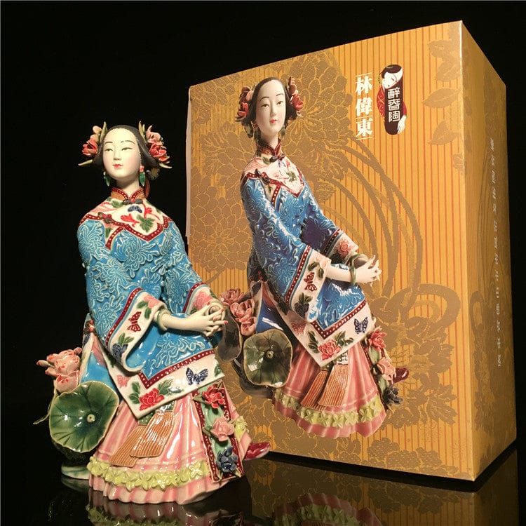 TEA TIME ESSENTIALS ACCESSORIES Summer Seasonal Elegance: Foshan Shiwan Ceramic Doll Collection