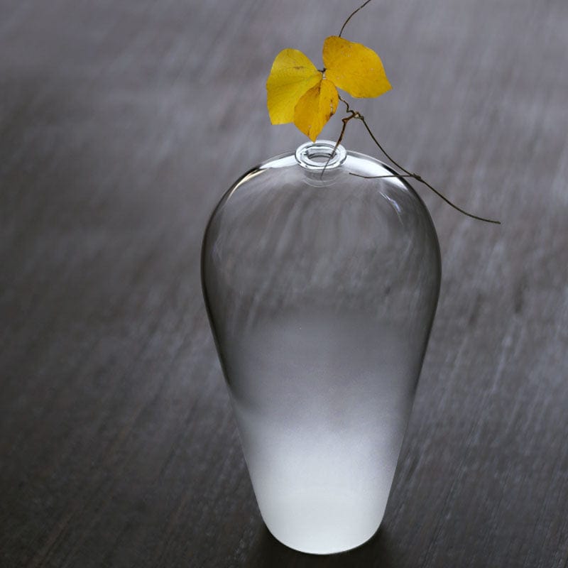 TEA TIME ESSENTIALS HOME DECOR Matte Minimalistic Glass Hydroponic Vase: Fusion of Craftsmanship and Contemporary Design