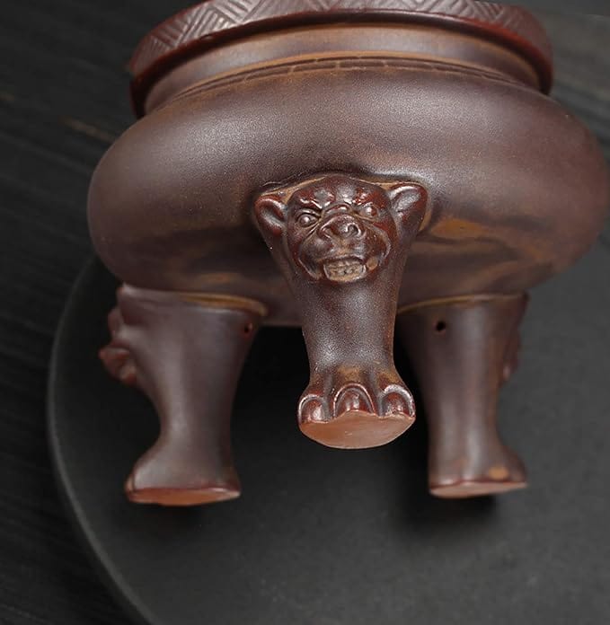 TEA TIME ESSENTIALS INCENSE BURNERS Bronze Lying Lion Backflow Incense Burner