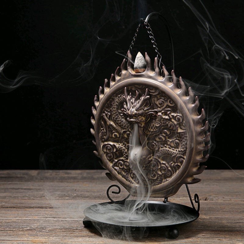 TEA TIME ESSENTIALS INCENSE BURNERS Dragon Dragon Reflux Incense Burner