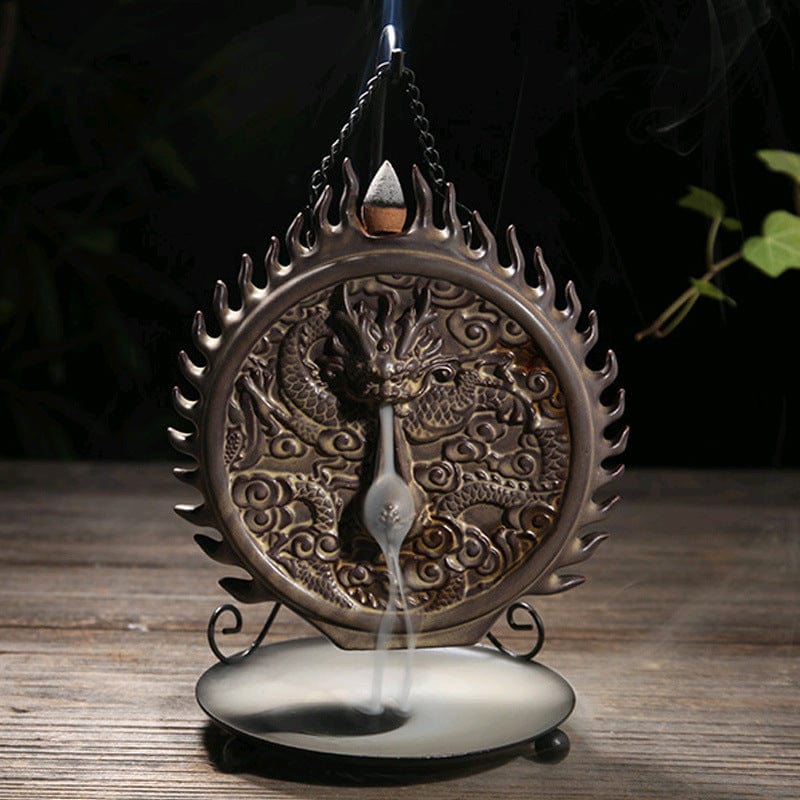 TEA TIME ESSENTIALS INCENSE BURNERS Dragon Dragon Reflux Incense Burner