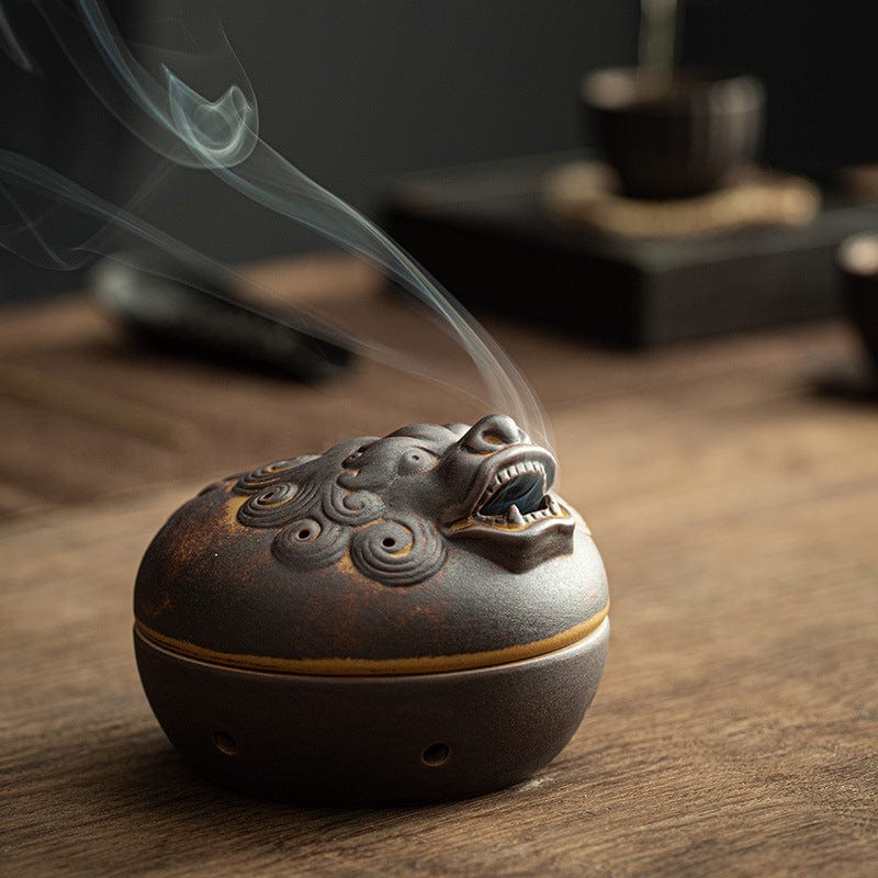 TEA TIME ESSENTIALS INCENSE BURNERS Pixiu Harmony - Creative Ceramic Incense Burner