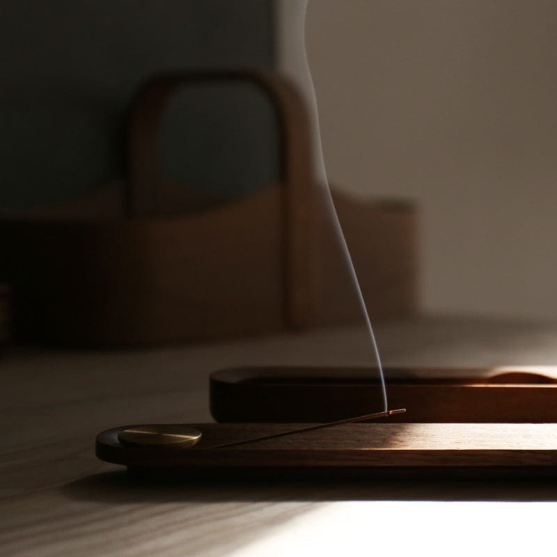 TEA TIME ESSENTIALS INCENSE BURNERS Zen Harmony Walnut Incense Box Zen Harmony Walnut Incense Box