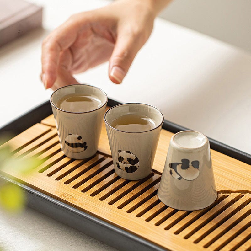 TEA TIME ESSENTIALS TEA 3 Pack Panda Palooza: Ceramic Cup Panda Tea Set