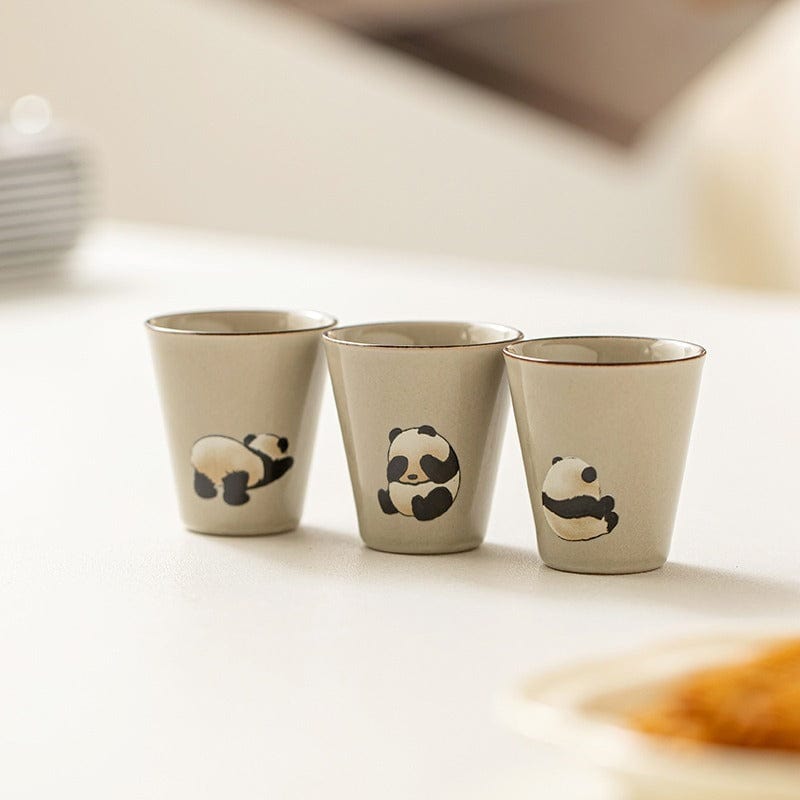 TEA TIME ESSENTIALS TEA 3 Pack Panda Palooza: Ceramic Cup Panda Tea Set