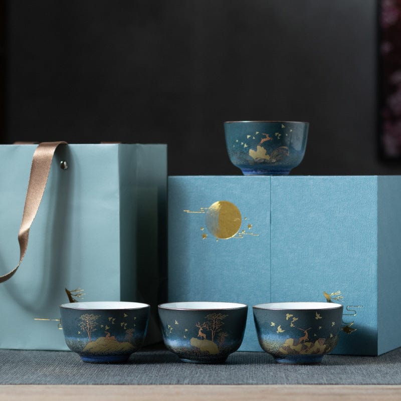 TEA TIME ESSENTIALS TEA A Celestial Deer Serenity Tea Cup Set