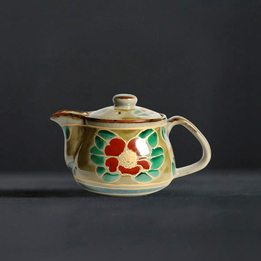 TEA TIME ESSENTIALS TEA A Ceramic Blossom Harmony Kutani Hand-Painted Teapot