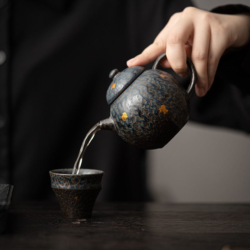 TEA TIME ESSENTIALS TEA Artisanal Stoneware Elegance: Clay-pumpkin Tea Making Pot Collection