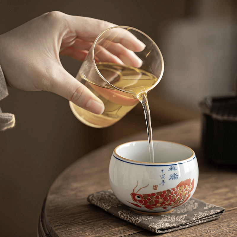 TEA TIME ESSENTIALS TEA Auspicious Carp Tea Cup Collection