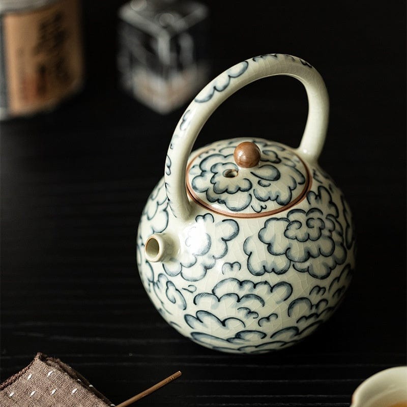 TEA TIME ESSENTIALS TEA Auspicious Cloud Auspicious Cloud Ru Porcelain Teapot