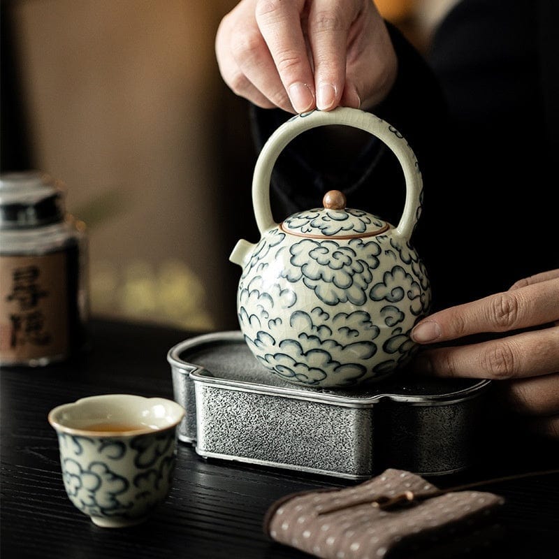 TEA TIME ESSENTIALS TEA Auspicious Cloud Auspicious Cloud Ru Porcelain Teapot