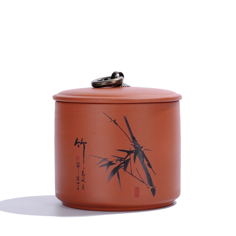 TEA TIME ESSENTIALS TEA Bamboo Artisanal Harmony Zisha Tea Caddy