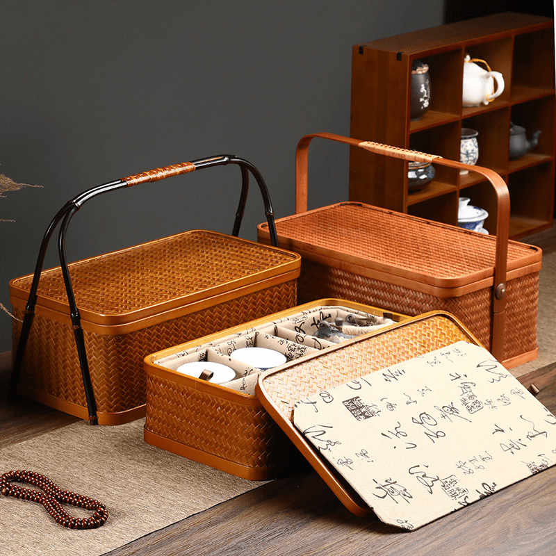 TEA TIME ESSENTIALS TEA Bamboo Tea Storage Box