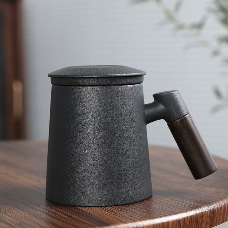 TEA TIME ESSENTIALS TEA Black EcoSculpt Modern Ceramic Mug Set