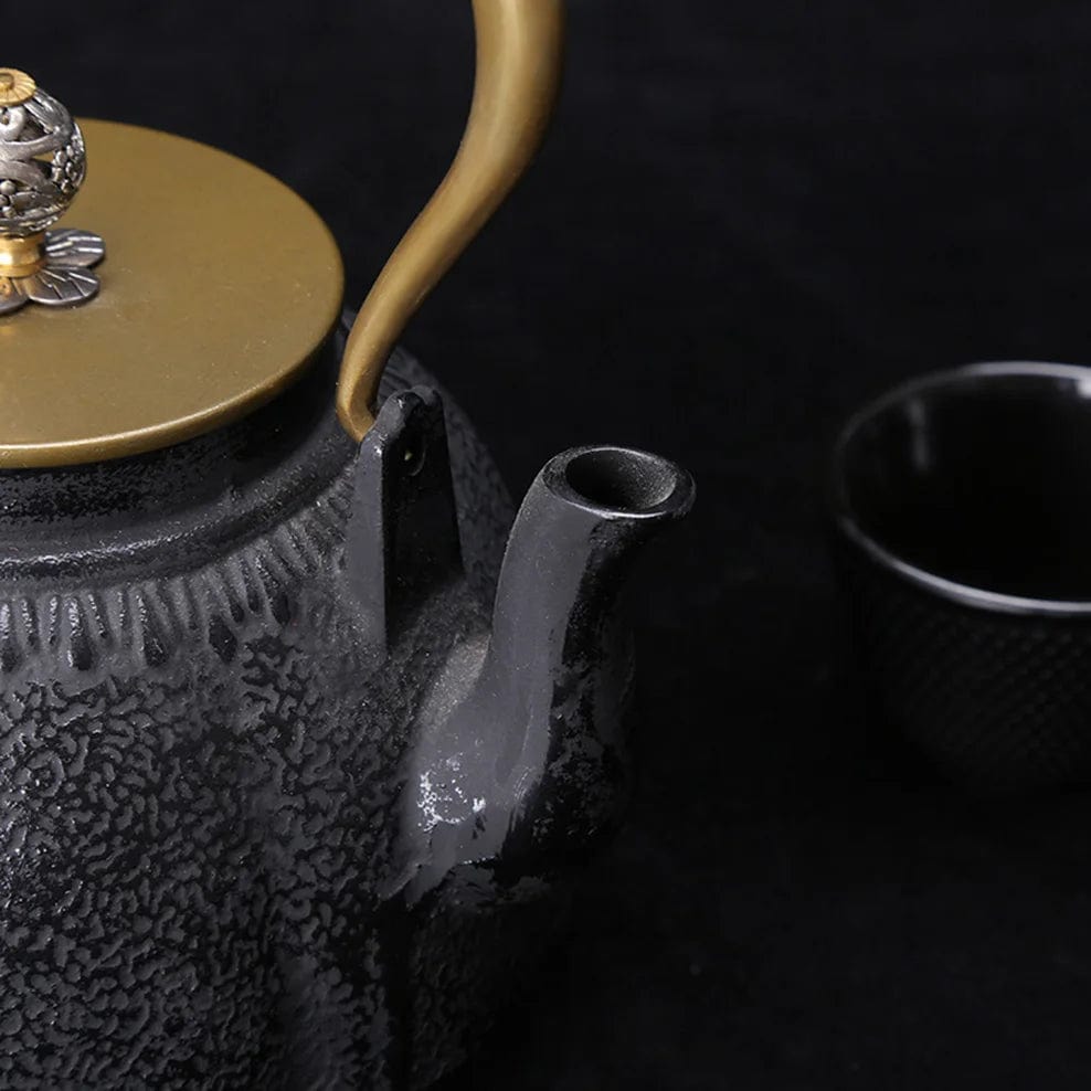 TEA TIME ESSENTIALS TEA Black Vintage Iron Pumpkin Tea Pot