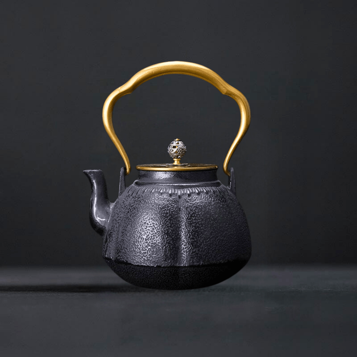 TEA TIME ESSENTIALS TEA Black Vintage Iron Pumpkin Tea Pot