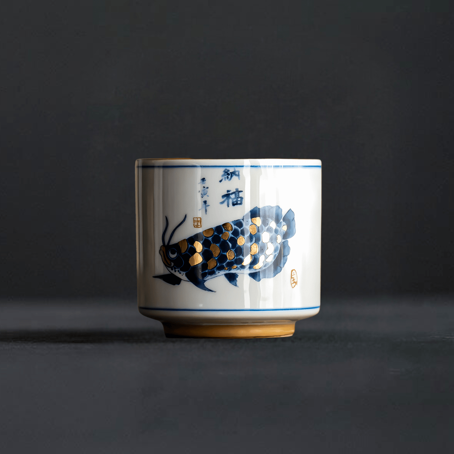 TEA TIME ESSENTIALS TEA Blue Carp Tumbler Auspicious Carp Tea Cup Collection