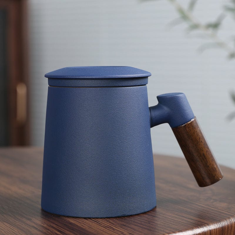 TEA TIME ESSENTIALS TEA Blue EcoSculpt Modern Ceramic Mug Set