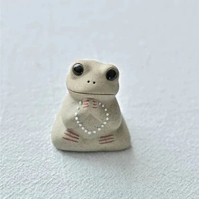 TEA TIME ESSENTIALS TEA Buddha Frog Zen Frog Serenity: Pottery Frog Tea Ornaments