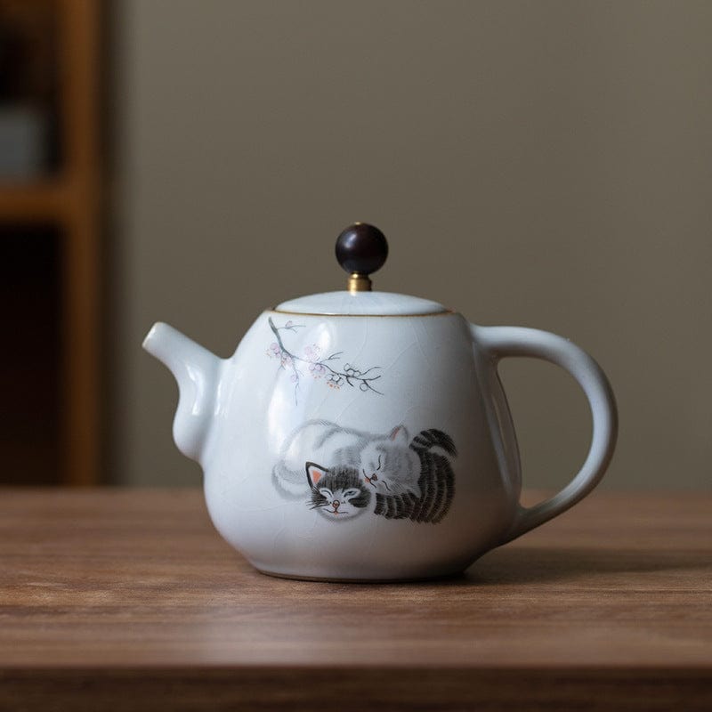 TEA TIME ESSENTIALS TEA Cat Lovers Vintage Ru Porcelain Tea Pot Collection