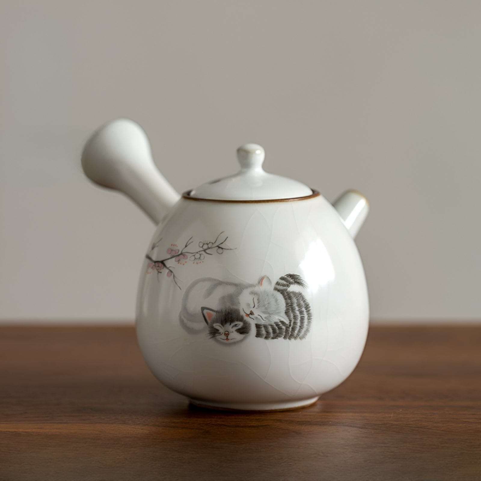 TEA TIME ESSENTIALS TEA Cat Lovers Vintage Ru Side Handle Teapot