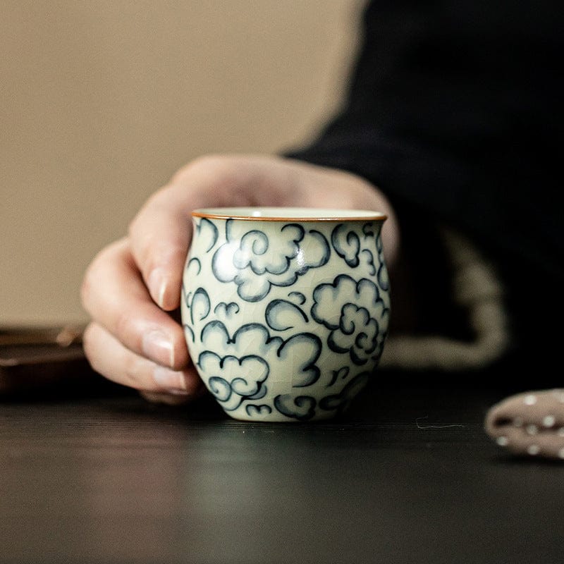 TEA TIME ESSENTIALS TEA Cloud Eggcup Auspicious Cloud Ru Porcelain Teacup