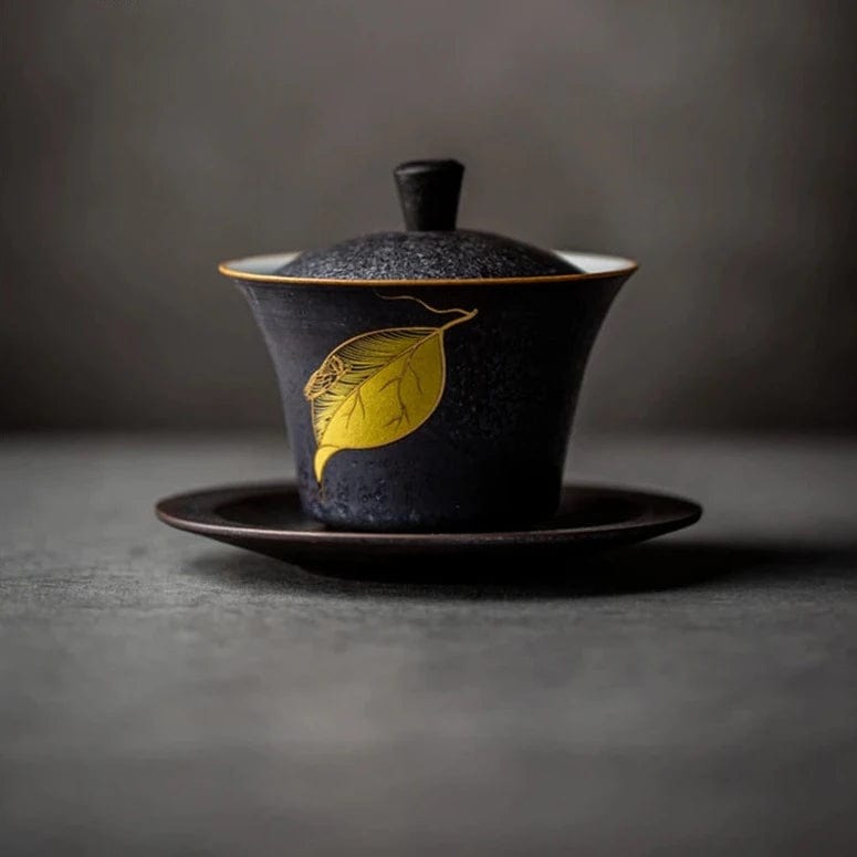 TEA TIME ESSENTIALS TEA Cloud-Kissed Crane Harmony Ceramic Hand-painted Tea Gaiwan