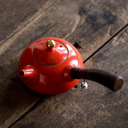 TEA TIME ESSENTIALS TEA Coral Red Japanese Ceramic Teapot Ensemble