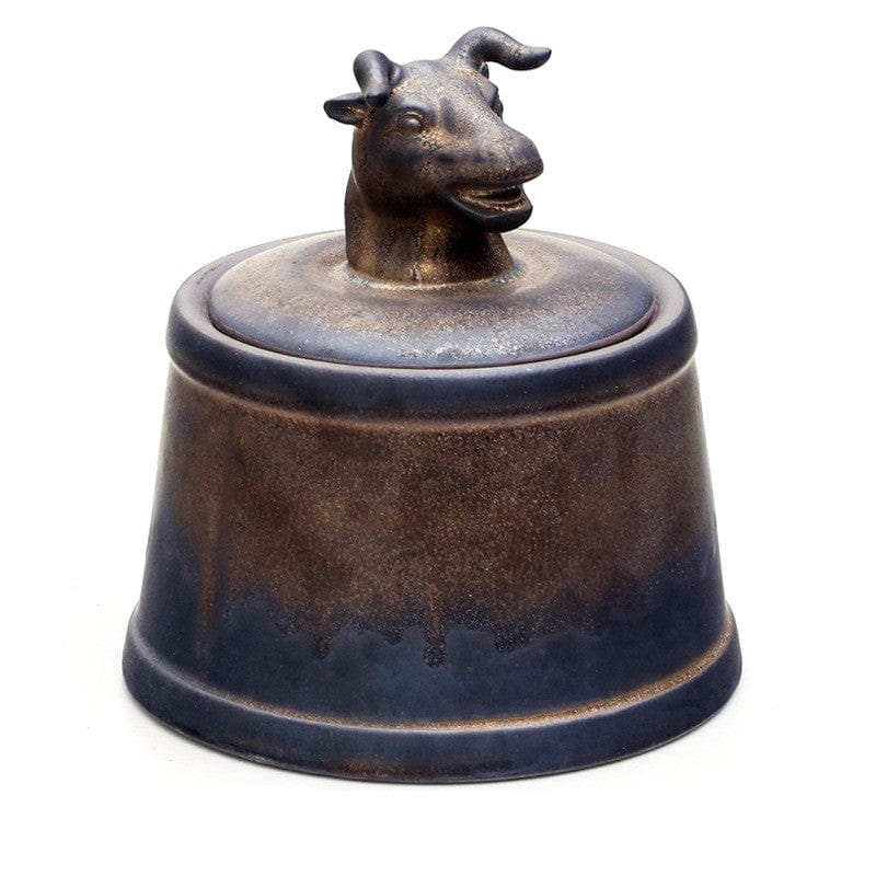 TEA TIME ESSENTIALS TEA Cow Chinese Zodiac Ceramic Tea Caddy