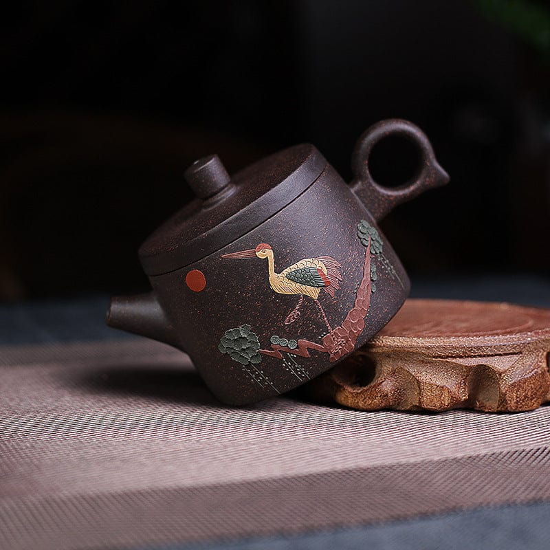 TEA TIME ESSENTIALS TEA Crane Pot Crane Harmony Black Gold Sand Teapot