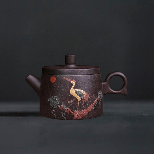 TEA TIME ESSENTIALS TEA Crane Pot Crane Harmony Black Gold Sand Teapot